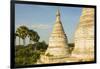 Myanmar. Bagan. Minochantha Stupa Group and Palm Trees Beyond-Inger Hogstrom-Framed Photographic Print