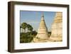 Myanmar. Bagan. Minochantha Stupa Group and Palm Trees Beyond-Inger Hogstrom-Framed Photographic Print