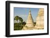 Myanmar. Bagan. Minochantha Stupa Group and Palm Trees Beyond-Inger Hogstrom-Framed Photographic Print