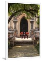 Myanmar, Bagan. Novice Monks in Front of Temple-Jaynes Gallery-Framed Photographic Print