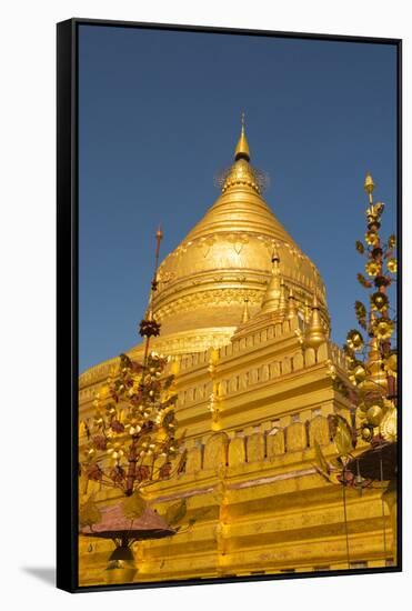 Myanmar. Bagan. Nyaung U. Shwezigon Pagoda-Inger Hogstrom-Framed Stretched Canvas