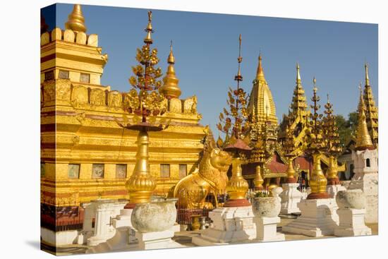 Myanmar. Bagan. Nyaung U. Shwezigon Pagoda-Inger Hogstrom-Stretched Canvas