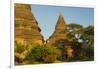 Myanmar. Bagan. Red Brick Temple Glows in the Late Afternoon Light-Inger Hogstrom-Framed Photographic Print