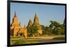 Myanmar. Bagan. Red Brick Temple Glows in the Late Afternoon Light-Inger Hogstrom-Framed Photographic Print