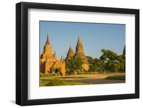 Myanmar. Bagan. Red Brick Temple Glows in the Late Afternoon Light-Inger Hogstrom-Framed Photographic Print