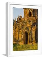 Myanmar. Bagan. Red Brick Temple Glows in the Late Afternoon Light-Inger Hogstrom-Framed Photographic Print