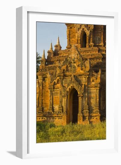 Myanmar. Bagan. Red Brick Temple Glows in the Late Afternoon Light-Inger Hogstrom-Framed Photographic Print