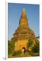 Myanmar. Bagan. Red Brick Temple Glows in the Late Afternoon Light-Inger Hogstrom-Framed Photographic Print