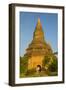 Myanmar. Bagan. Red Brick Temple Glows in the Late Afternoon Light-Inger Hogstrom-Framed Photographic Print