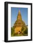 Myanmar. Bagan. Red Brick Temple Glows in the Late Afternoon Light-Inger Hogstrom-Framed Photographic Print