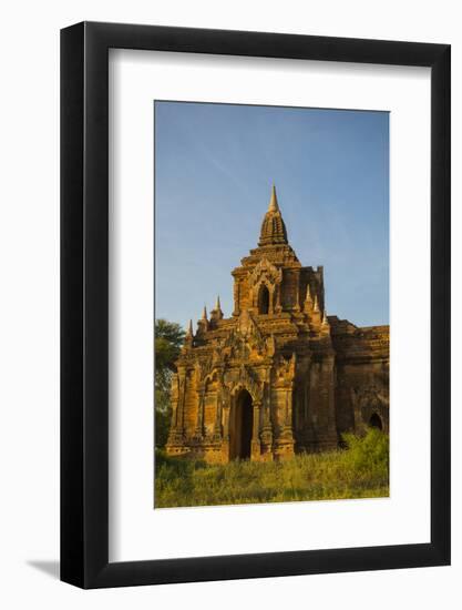 Myanmar. Bagan. Red Brick Temple Glows in the Late Afternoon Light-Inger Hogstrom-Framed Photographic Print