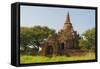 Myanmar. Bagan. Small Brick Temple-Inger Hogstrom-Framed Stretched Canvas