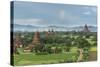 Myanmar, Bagan. Stupas Dot the Plains of Bagan-Brenda Tharp-Stretched Canvas