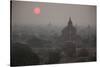 Myanmar, Bagan. Sunrise on Buddhist Temples-Jaynes Gallery-Stretched Canvas