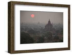 Myanmar, Bagan. Sunrise on Buddhist Temples-Jaynes Gallery-Framed Photographic Print