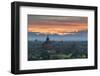 Myanmar, Bagan. Sunrise over Stupas on the Plains of Bagan-Brenda Tharp-Framed Photographic Print