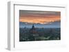 Myanmar, Bagan. Sunrise over Stupas on the Plains of Bagan-Brenda Tharp-Framed Photographic Print