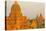 Myanmar. Bagan. Sunrise over the Temples of Bagan-Inger Hogstrom-Stretched Canvas
