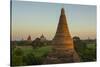 Myanmar. Bagan. Sunrise over the Temples of Bagan-Inger Hogstrom-Stretched Canvas