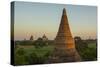 Myanmar. Bagan. Sunrise over the Temples of Bagan-Inger Hogstrom-Stretched Canvas