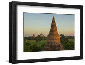 Myanmar. Bagan. Sunrise over the Temples of Bagan-Inger Hogstrom-Framed Photographic Print