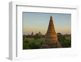 Myanmar. Bagan. Sunrise over the Temples of Bagan-Inger Hogstrom-Framed Photographic Print