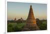 Myanmar. Bagan. Sunrise over the Temples of Bagan-Inger Hogstrom-Framed Photographic Print