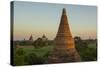 Myanmar. Bagan. Sunrise over the Temples of Bagan-Inger Hogstrom-Stretched Canvas