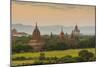 Myanmar. Bagan. Sunset over the Temples of Bagan-Inger Hogstrom-Mounted Photographic Print