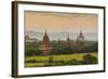 Myanmar. Bagan. Sunset over the Temples of Bagan-Inger Hogstrom-Framed Photographic Print