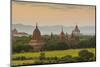 Myanmar. Bagan. Sunset over the Temples of Bagan-Inger Hogstrom-Mounted Photographic Print