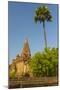 Myanmar. Bagan. Temple with a Palm Tree Towering Above-Inger Hogstrom-Mounted Photographic Print