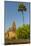 Myanmar. Bagan. Temple with a Palm Tree Towering Above-Inger Hogstrom-Mounted Photographic Print