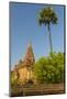 Myanmar. Bagan. Temple with a Palm Tree Towering Above-Inger Hogstrom-Mounted Photographic Print