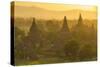 Myanmar. Bagan. Temples at Sunset-Inger Hogstrom-Stretched Canvas