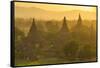 Myanmar. Bagan. Temples at Sunset-Inger Hogstrom-Framed Stretched Canvas