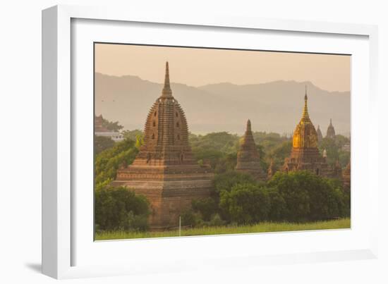 Myanmar. Bagan. Temples at Sunset-Inger Hogstrom-Framed Photographic Print