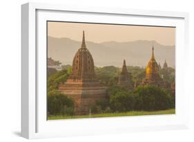 Myanmar. Bagan. Temples at Sunset-Inger Hogstrom-Framed Photographic Print