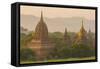 Myanmar. Bagan. Temples at Sunset-Inger Hogstrom-Framed Stretched Canvas