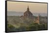 Myanmar. Bagan. Temples of Bagan at Sunset-Inger Hogstrom-Framed Stretched Canvas