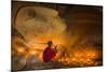 Myanmar, Bagan. Young Monk at Shinbinthalyaung Temple Reclining Buddha-Brenda Tharp-Mounted Photographic Print