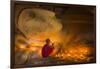 Myanmar, Bagan. Young Monk at Shinbinthalyaung Temple Reclining Buddha-Brenda Tharp-Framed Photographic Print