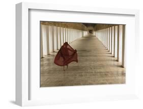 Myanmar, Bagan. Young Monk Walks the Hallway of Shwezigon Monastery in Bagan-Brenda Tharp-Framed Photographic Print