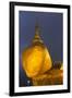 Myanmar, Bago. the Golden Rock at Kyaiktiyo Pagoda, at Twilight-Brenda Tharp-Framed Photographic Print