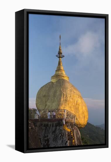 Myanmar, Bago. the Golden Rock at Kyaiktiyo Pagoda-Brenda Tharp-Framed Stretched Canvas