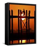 Myanmar, Burma, Amarapura, Taungthaman Lake, U Bein's Bridge-Katie Garrod-Framed Stretched Canvas