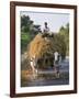 Myanmar, Burma, Bagan, A Farmer Takes Home an Ox-Cart Load of Rice Straw for His Livestock-Nigel Pavitt-Framed Photographic Print