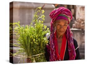 Myanmar, Burma, Kekku; Palaung Tribal Lady on Pilgrimage from Her Village-Katie Garrod-Stretched Canvas