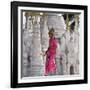 Myanmar, Burma, Lake Inle, A Young Novitiate Passes an Ornate Buddhist Shrine-Nigel Pavitt-Framed Photographic Print