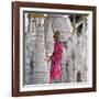 Myanmar, Burma, Lake Inle, A Young Novitiate Passes an Ornate Buddhist Shrine-Nigel Pavitt-Framed Photographic Print